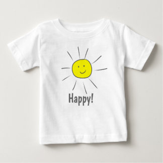 T-shirt Pour Bébé Joyeux soleil jaune avec visage souriant 