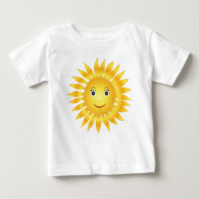 T-shirt Pour Bébé Joyeux soleil souriant Emoji Jaune mignon soleil (Devant)