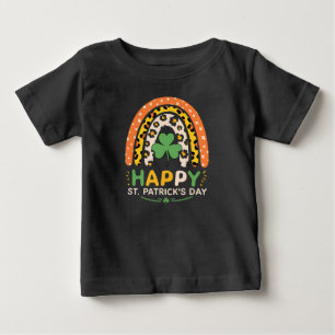T-shirt Pour Bébé Joyeux St Patrick's Day mignonne Rainbow Leopard