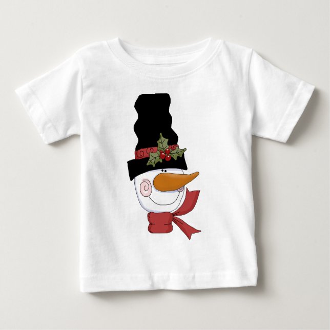 T-shirt Pour Bébé Joyeux tee-shirts et cadeaux Snowman (Devant)