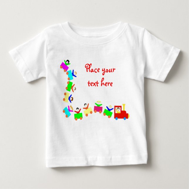 T-shirt Pour Bébé Joyeux Train pour enfants (Devant)