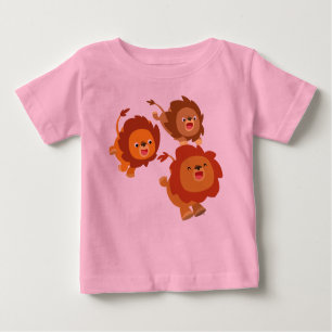 T-shirt Pour Bébé Joyeux trio de mignonette caricature Lions Baby T-