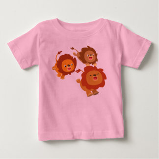 T-shirt Pour Bébé Joyeux trio de mignonette caricature Lions Baby T-