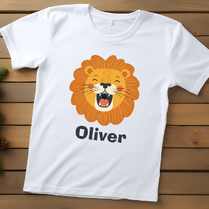 T-shirt Pour Bébé Joyeux visage de lion rugissant - mignon animal de