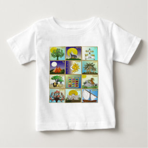 T-shirt Pour Bébé Judaica 12 Tribus d'Israël Panneaux d'art