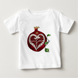 T-shirt Pour Bébé Judaica Pomegranate Heart Hanoukka Rosh Hashanah
