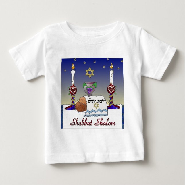 T-shirt Pour Bébé Judaica Shabbat Shalom (Devant)