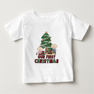 T-shirt Pour Bébé Jumeaux garçon et Noël de fille premier