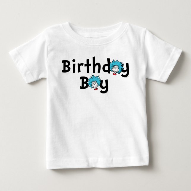 T-shirt Pour Bébé Jumeaux Thing One et Thing Two pour anniversaire | (Devant)
