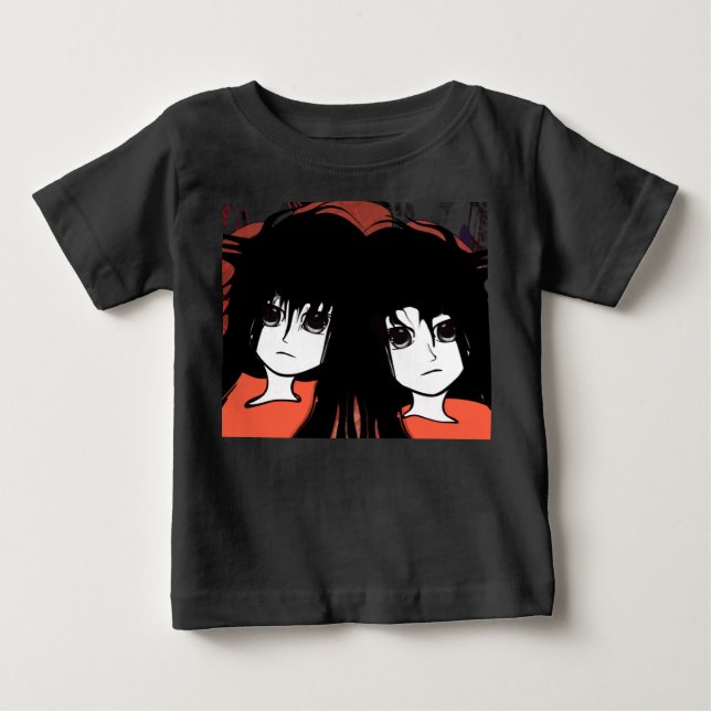 T-shirt Pour Bébé Jumelles Anime (Devant)