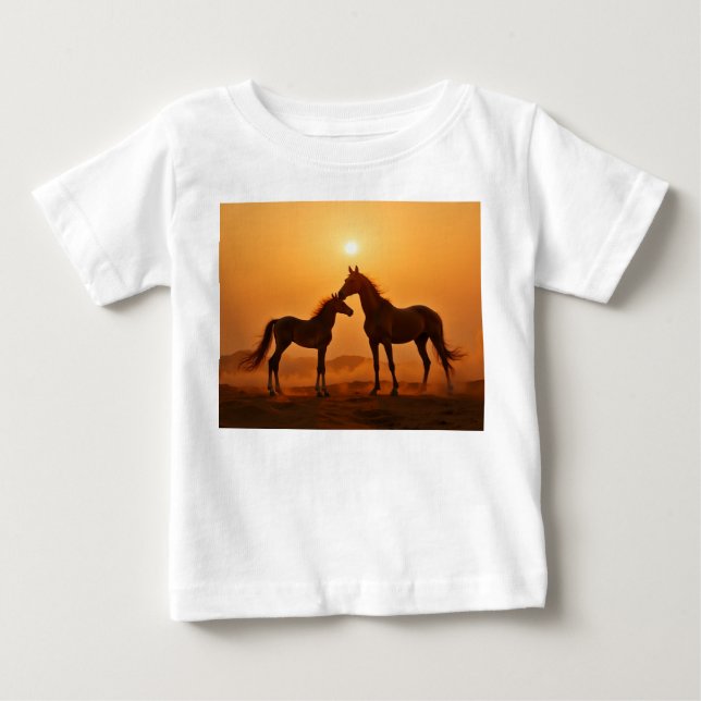 T-shirt Pour Bébé Jument et poulain (Devant)