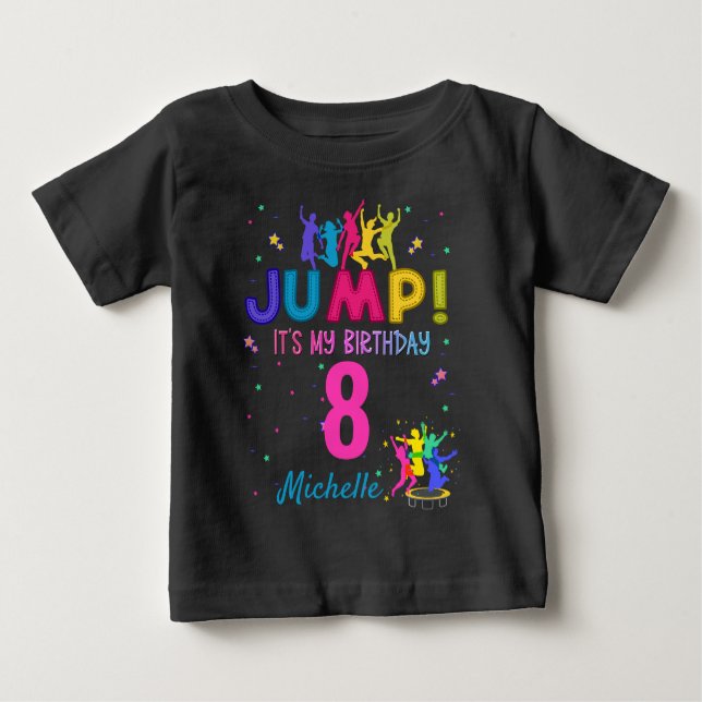 T-shirt Pour Bébé Jump Party C'est mon anniversaire Trampoline Bounc (Devant)