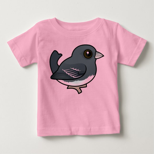 T-shirt Pour Bébé Junco aux yeux foncés (ailes blanches) (Devant)
