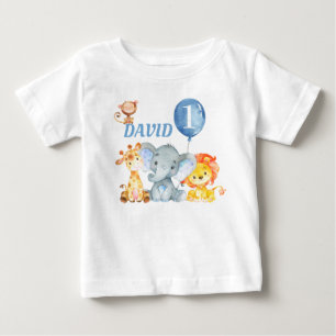T-shirt Pour Bébé Jungle Animaux Safari mignon bébé garçon Anniversa
