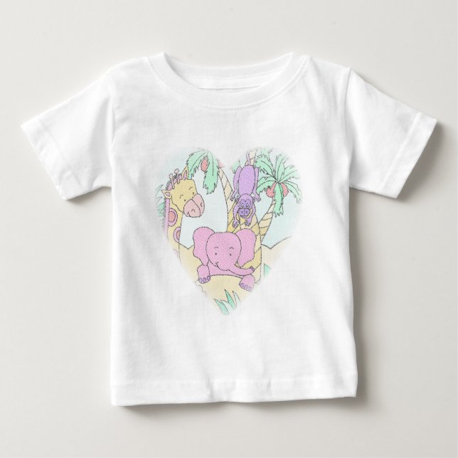 T-shirt Pour Bébé Jungle Baby Heart 2 (Devant)