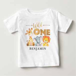 T-shirt Pour Bébé Jungle sauvage Un 1er anniversaire Bébé Animaux