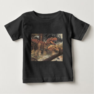 T-shirt Pour Bébé Jurassic Journey : Dinosaure dans son habitat natu