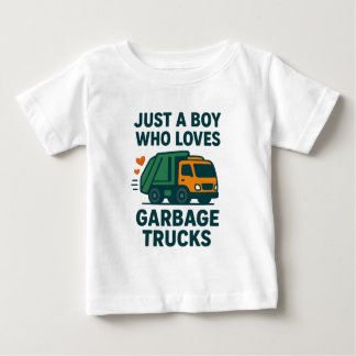 T-shirt Pour Bébé Just a Boy Who Loves Garbage Trucks Kids