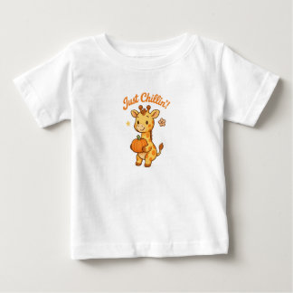 T-shirt Pour Bébé Juste Chillin' Girafe avec Citrouille - Chute mign