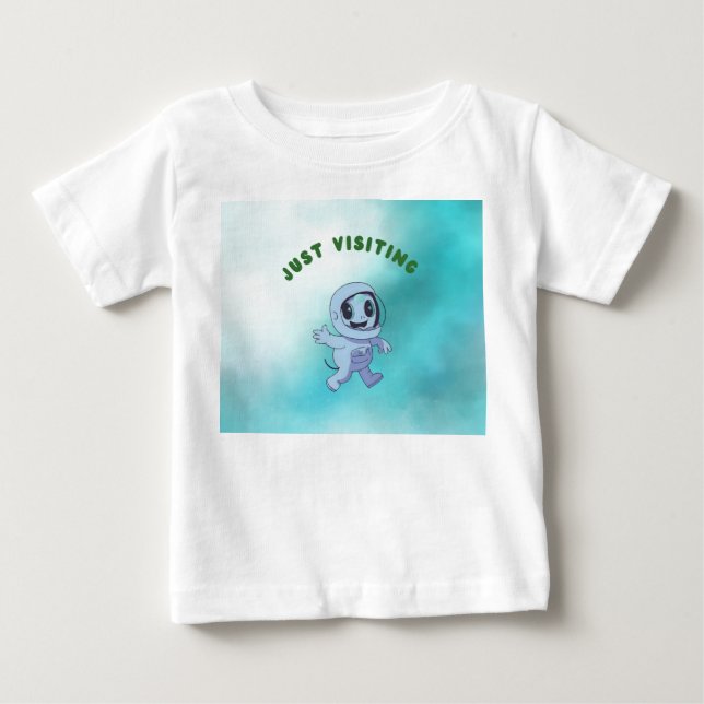 T-shirt Pour Bébé Juste en visite  (Devant)