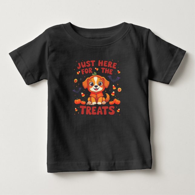 T-shirt Pour Bébé Juste Ici Pour Les Soins Halloween (Devant)