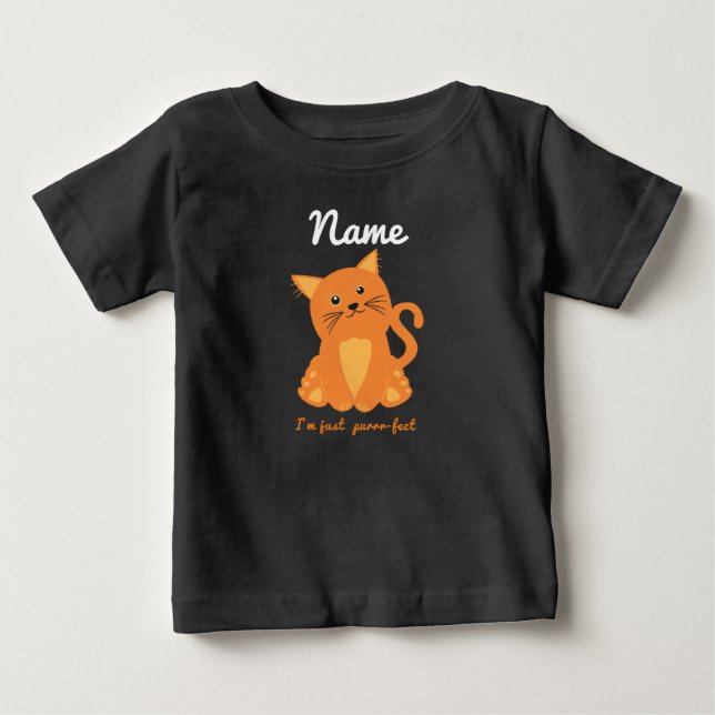 T-shirt Pour Bébé Juste Parfait Citation Mignonne Avec Chaton Orange (Devant)