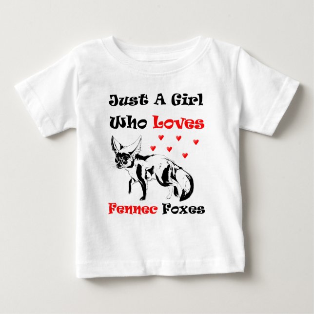 T-shirt Pour Bébé Juste Une Fille Qui Aime Fennec Foxes (Devant)