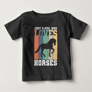 T-shirt Pour Bébé Juste une fille qui aime les chevaux Cheval Vint