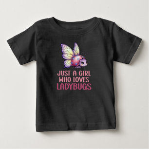 T-shirt Pour Bébé Juste Une Fille Qui Aime Les Coccinelles Enfants