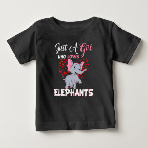 T-shirt Pour Bébé Juste une fille qui aime les éléphants donne