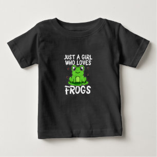 T-shirt Pour Bébé Juste une fille qui aime les grenouilles Cadeau à