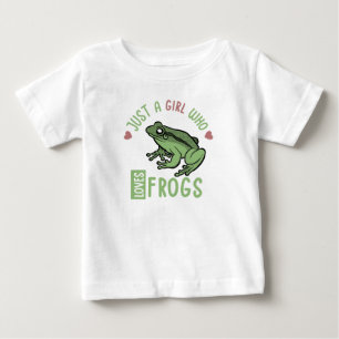 T-shirt Pour Bébé Juste une fille qui aime les grenouilles Cadeaux p