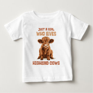 T-shirt Pour Bébé Juste une fille qui aime les vaches Highland