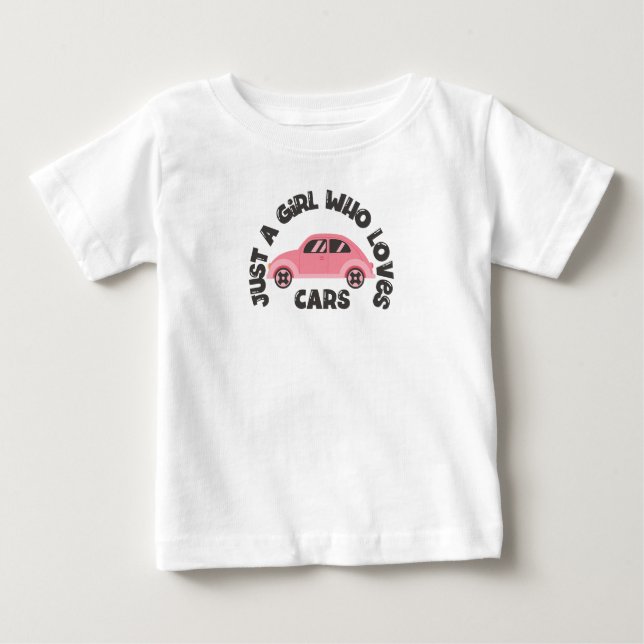 T-shirt Pour Bébé Juste Une Fille Qui Aime Les Voitures (Devant)