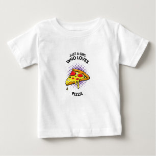 T-shirt Pour Bébé Juste une fille qui aime pizza drôle cuisine ital