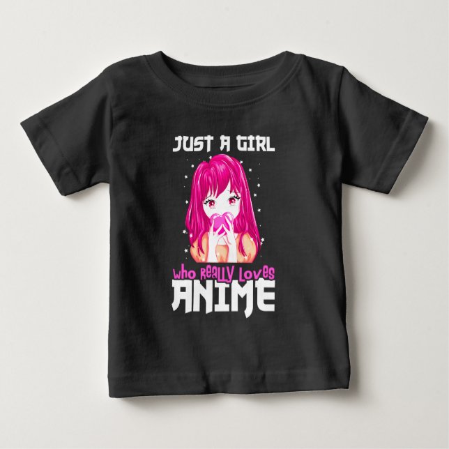 T-shirt Pour Bébé Juste Une Fille Qui Aime Vraiment Anime (Devant)