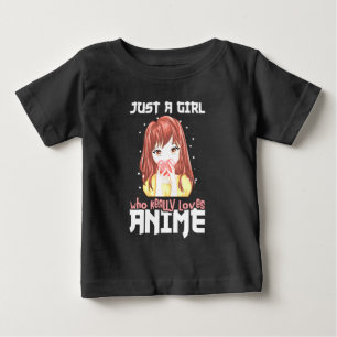 T-shirt Pour Bébé Juste Une Fille Qui Aime Vraiment L'anime
