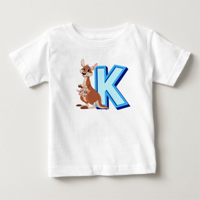 T-shirt Pour Bébé K pour kangourou (Devant)