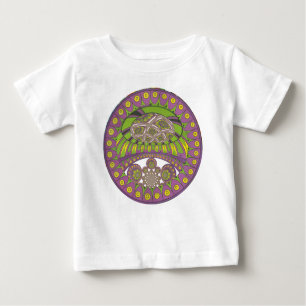 T-shirt Pour Bébé Kaleidoscope africain violet et jaune traditionnel