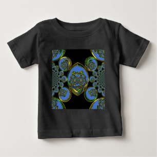 T-shirt Pour Bébé Kaleidoscope bleu et jaune Imprimer