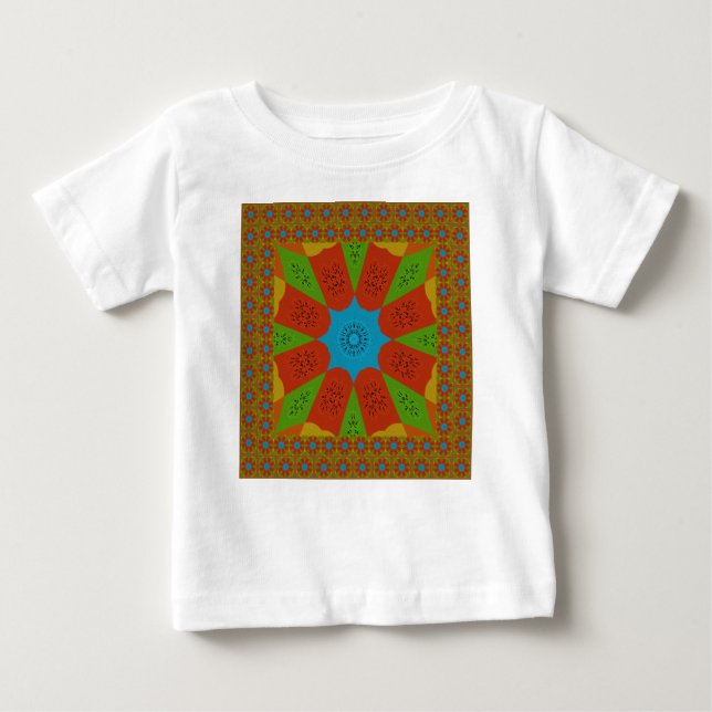 T-shirt Pour Bébé Kaleidoscope Bloom Une Vibrante couleur d'impressi (Devant)