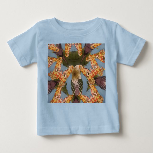 T-shirt Pour Bébé Kaleidoscope Giraffe Mandala : Safari Art Abstrait (Devant)