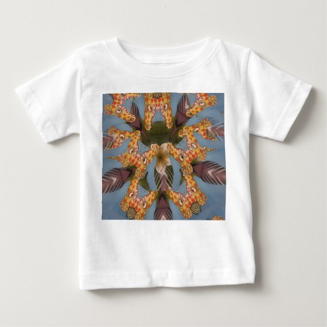 T-shirt Pour Bébé Kaleidoscope Giraffe Mandala : Safari Art Abstrait (Devant)