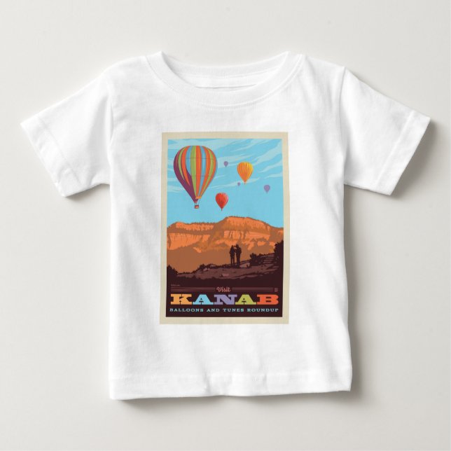 T-shirt Pour Bébé Kanab, Utah | Ballons Et Roundup De Tunes (Devant)