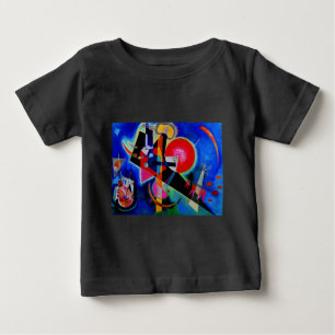 T-shirt Pour Bébé Kandinsky en bleu peinture abstraite