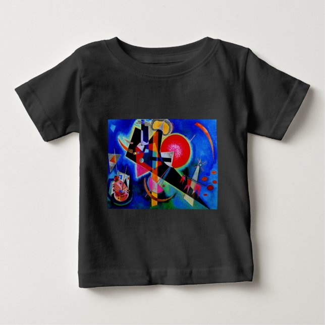 T-shirt Pour Bébé Kandinsky en peinture Abstraite bleue (Devant)