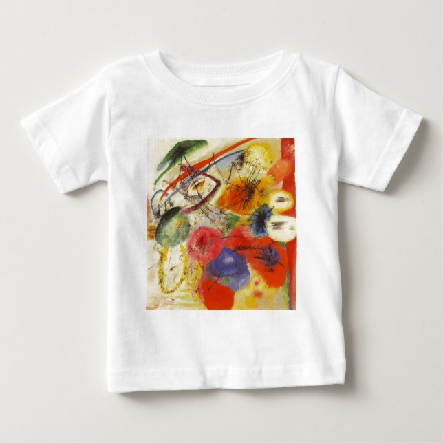 T-shirt Pour Bébé Kandinsky Noir frappe la peinture Abstraite (Devant)