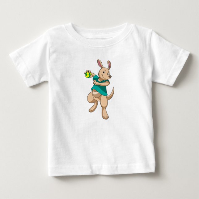 T-shirt Pour Bébé Kangaroo comme joueur de handball avec Handball (Devant)