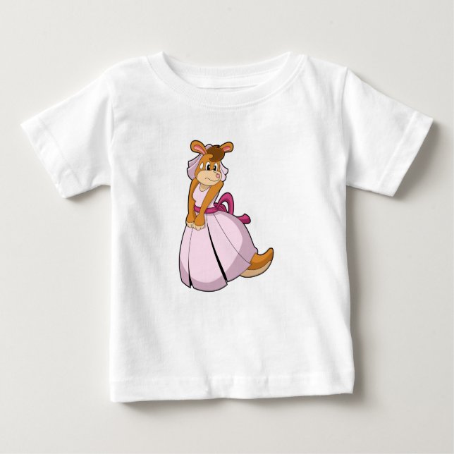 T-shirt Pour Bébé Kangaroo comme mariée avec robe Mariage (Devant)