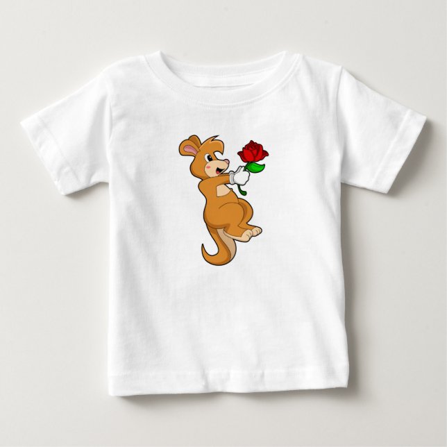 T-shirt Pour Bébé Kangaroo with Flower (Devant)